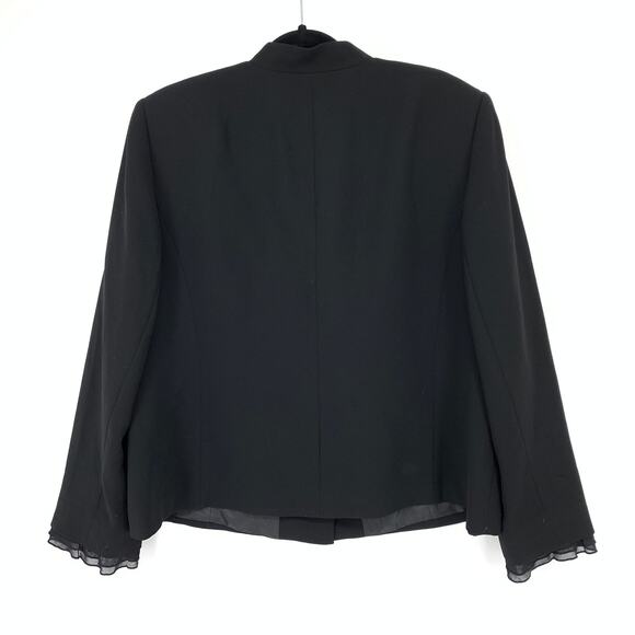 Tahari Button Front Dressy Blazer Jacket Womens Size 18W Black Gem Cut Buttons - Picture 2 of 6